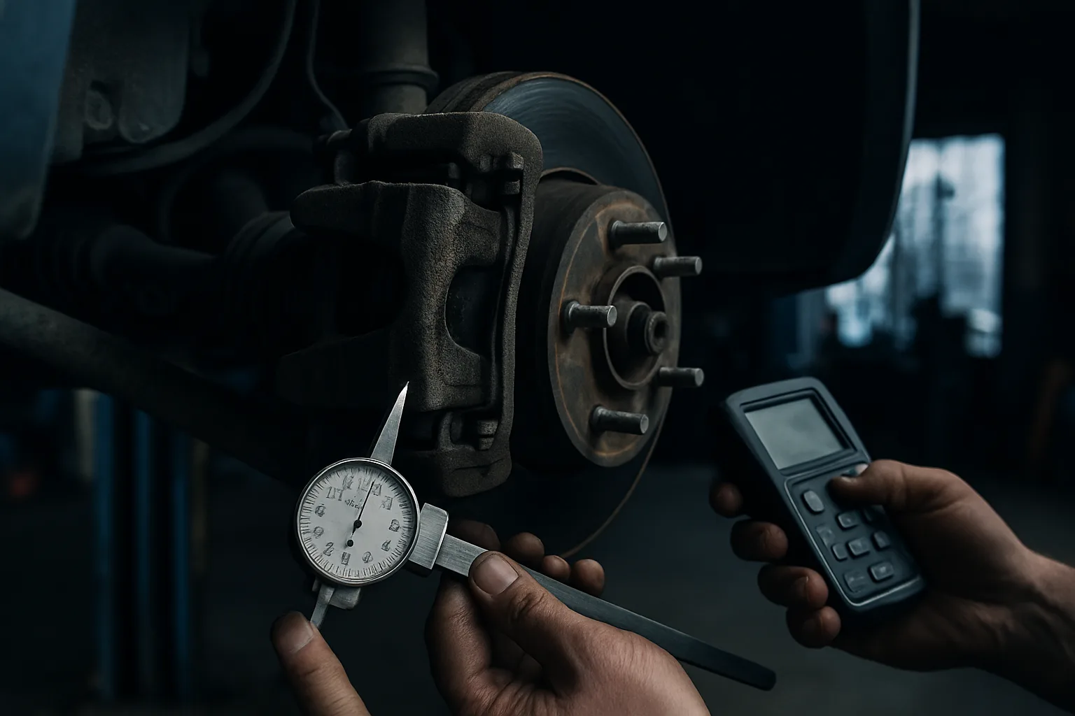 Brake system inspection with measurement tools